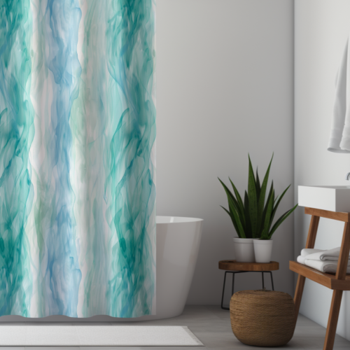 Ocean Watercolor Shower Curtain